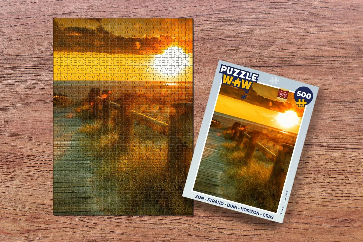 PuzzleWow Legpuzzel 500 Stuks - Zonstrandduin - Multicolor