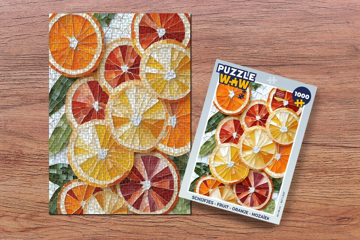 PuzzleWow Fruit Mozaïek Legpuzzel 1000 Stuks - Oranje