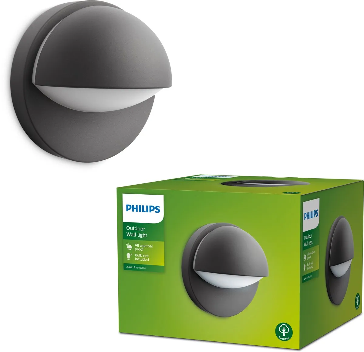 Philips June Buitenwandlamp Antraciet