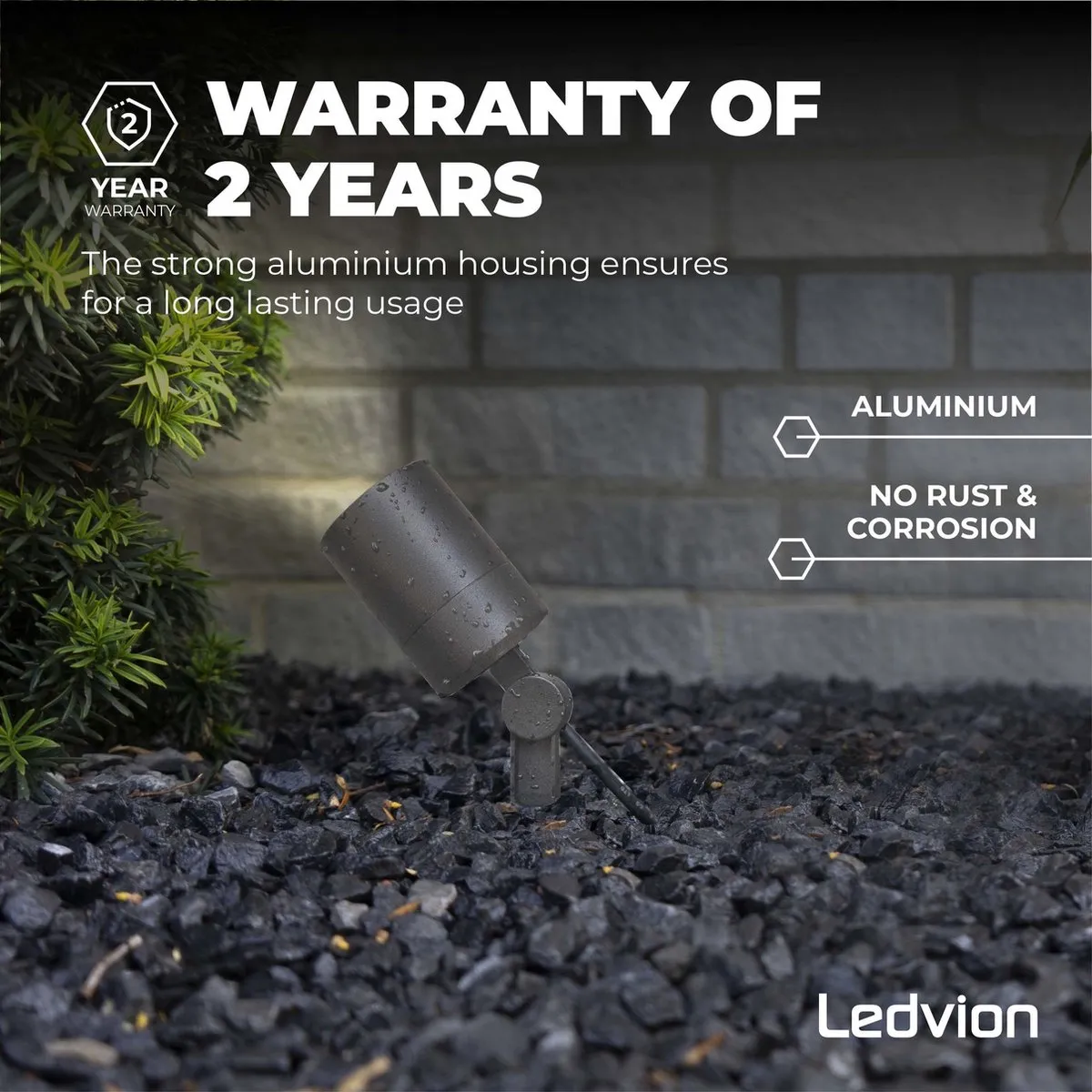 LEDVION 3x LED Prikspots Antraciet IP65 5W 2700K