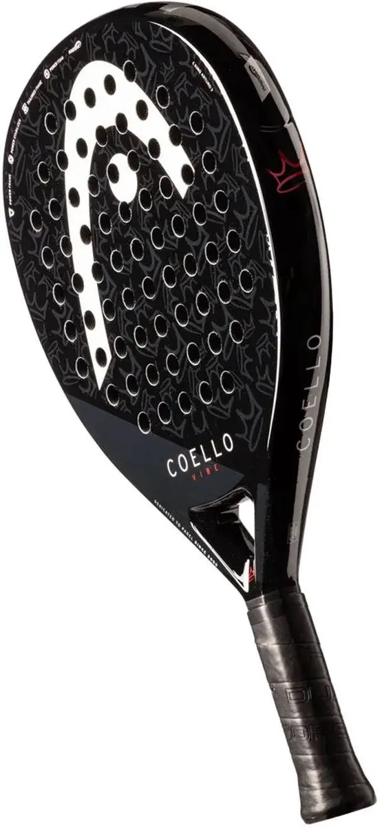 Head Coello Vibe Druppel Padelracket - L0 - Zwart/Rood - afbeelding 6 van 6