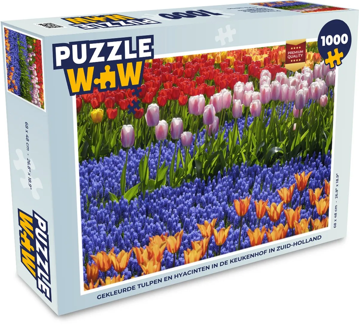 PuzzleWow Legpuzzel 1000 Stuks - Keukenhof Tulpen & Hyacinten Multicolor