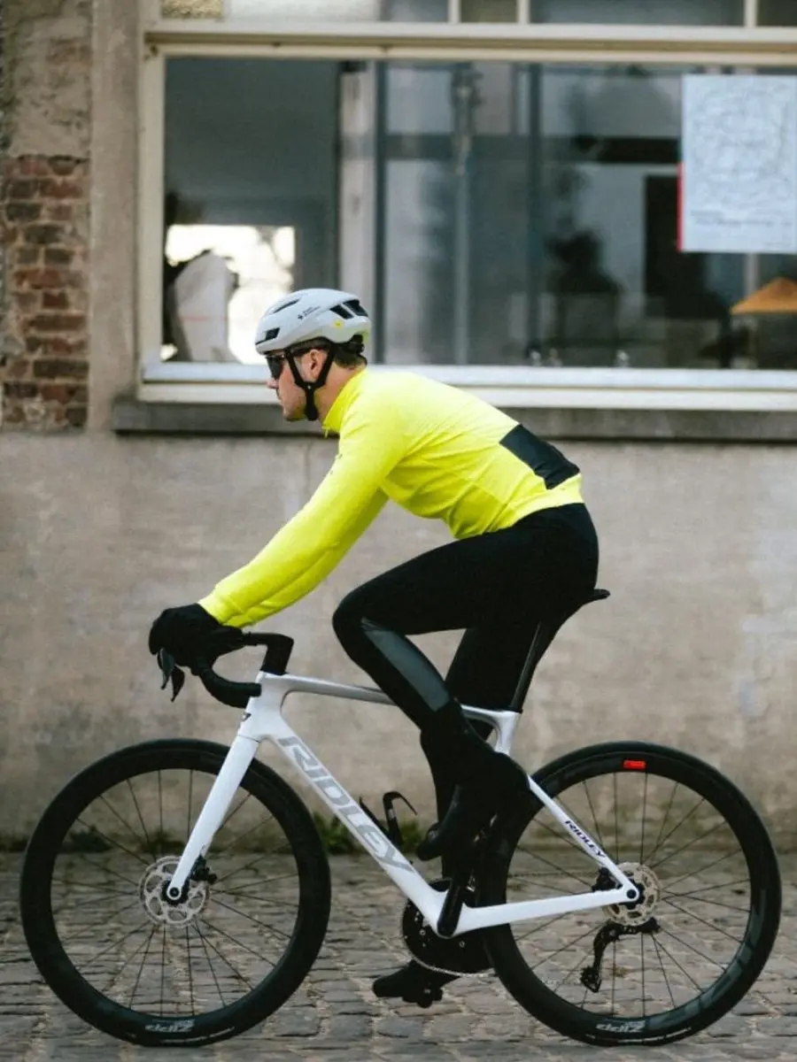 Bioracer Tempest Protect Pixel Wielerjas - Fluogeel - Winddicht & Thermisch - Maat S