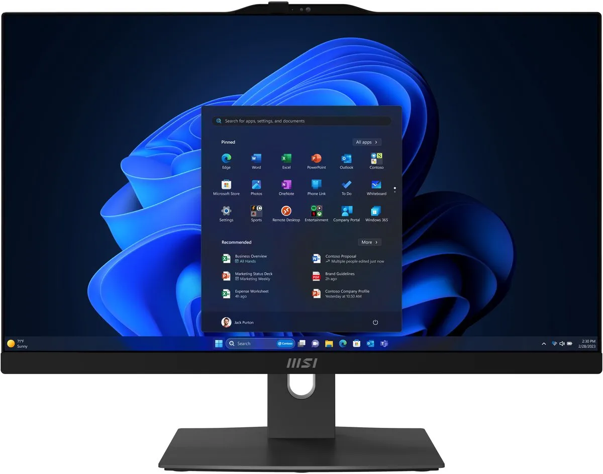 MSI Modern AM242TP 1M-1230EU Alles-in-één PC - 23,8" Touchscreen - 8GB/256GB - Zwart