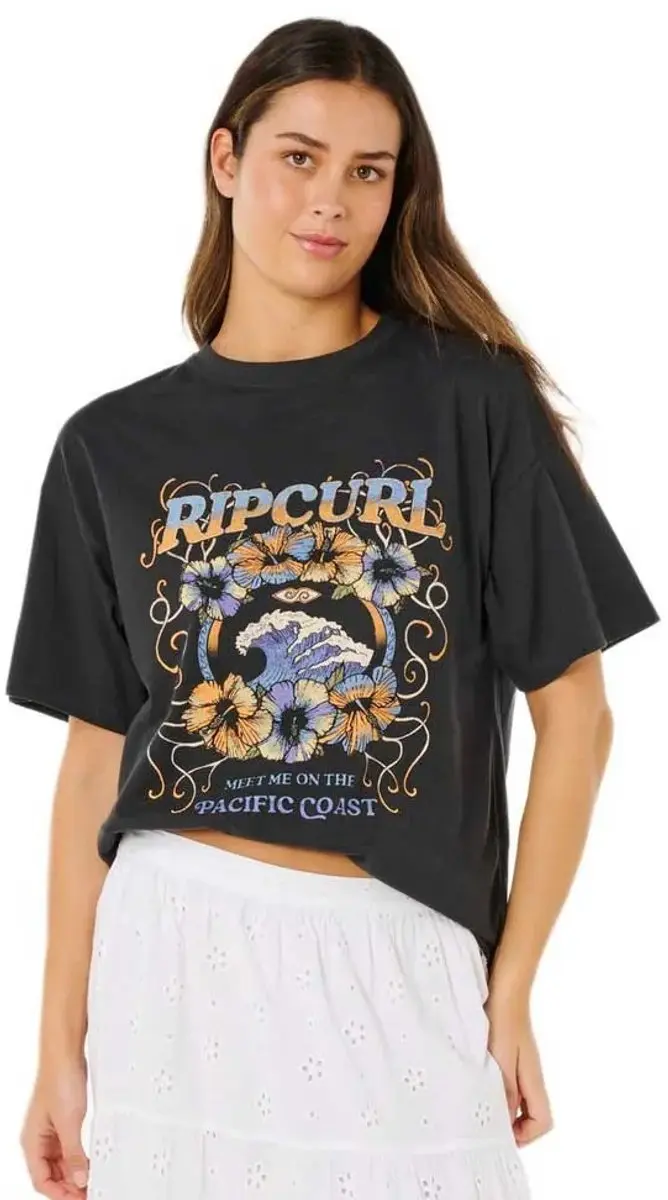 Rip Curl Pacific Coast Heritage T-shirt Met Korte Mouwen Zwart M Vrouw