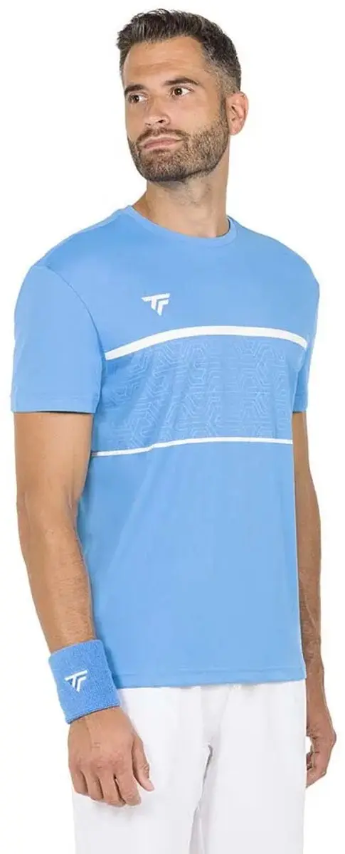Tennisshirt Tecnifibre Men Team Tech Azur-XXL
