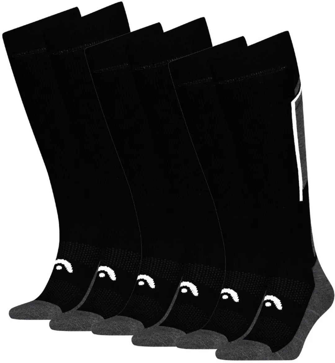 HEAD Skisokken Kneehigh 6-pack Black / Dark Grey-35/38