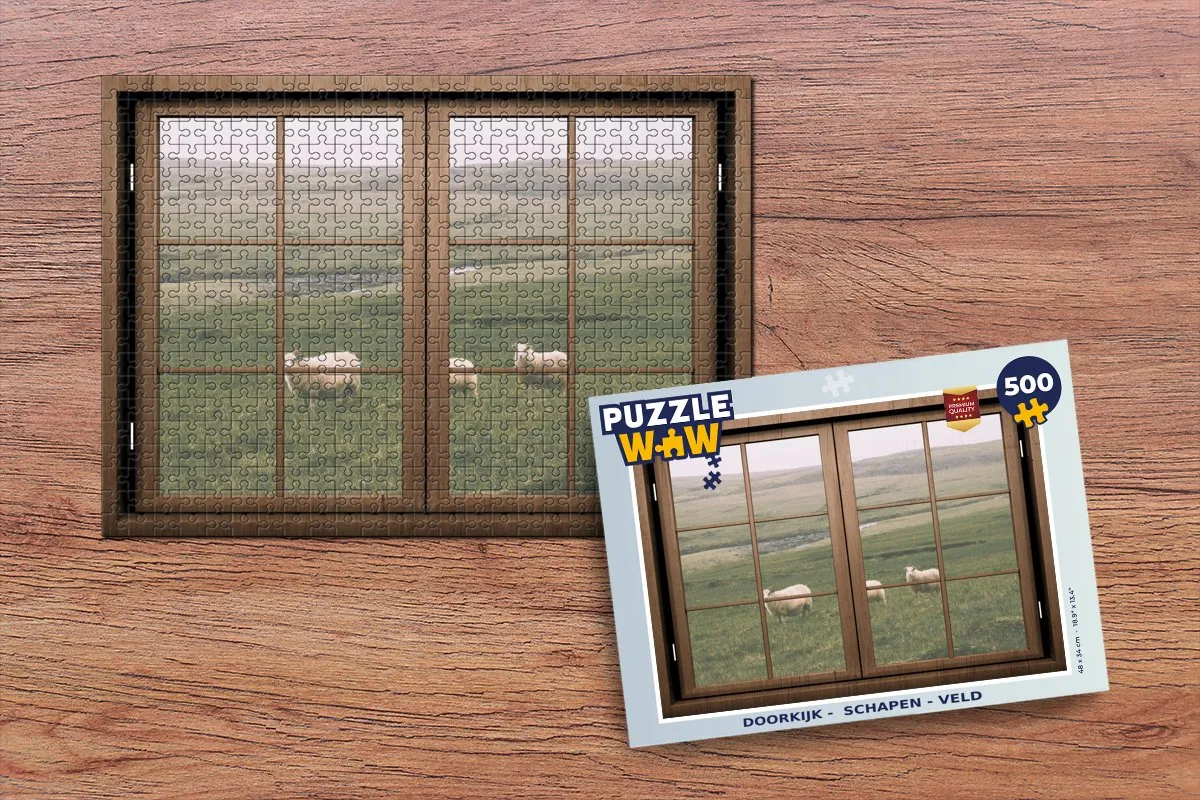 PuzzleWow Schaap Dieren Legpuzzel 500 Stuks - Multicolor