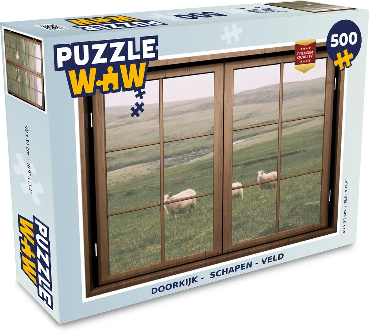 PuzzleWow Schaap Dieren Legpuzzel 500 Stuks - Multicolor