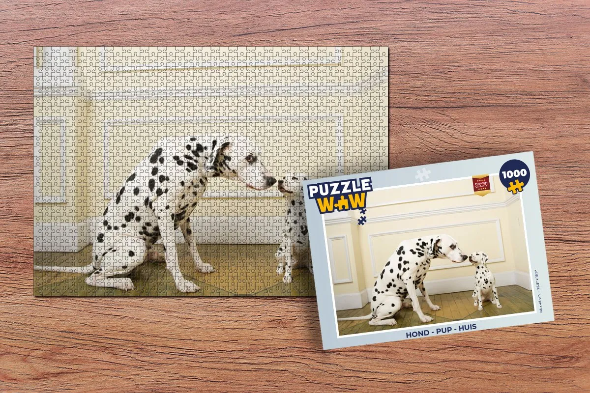 PuzzleWow Hond Pup Huis Legpuzzel 1000 Stuks - Multicolor