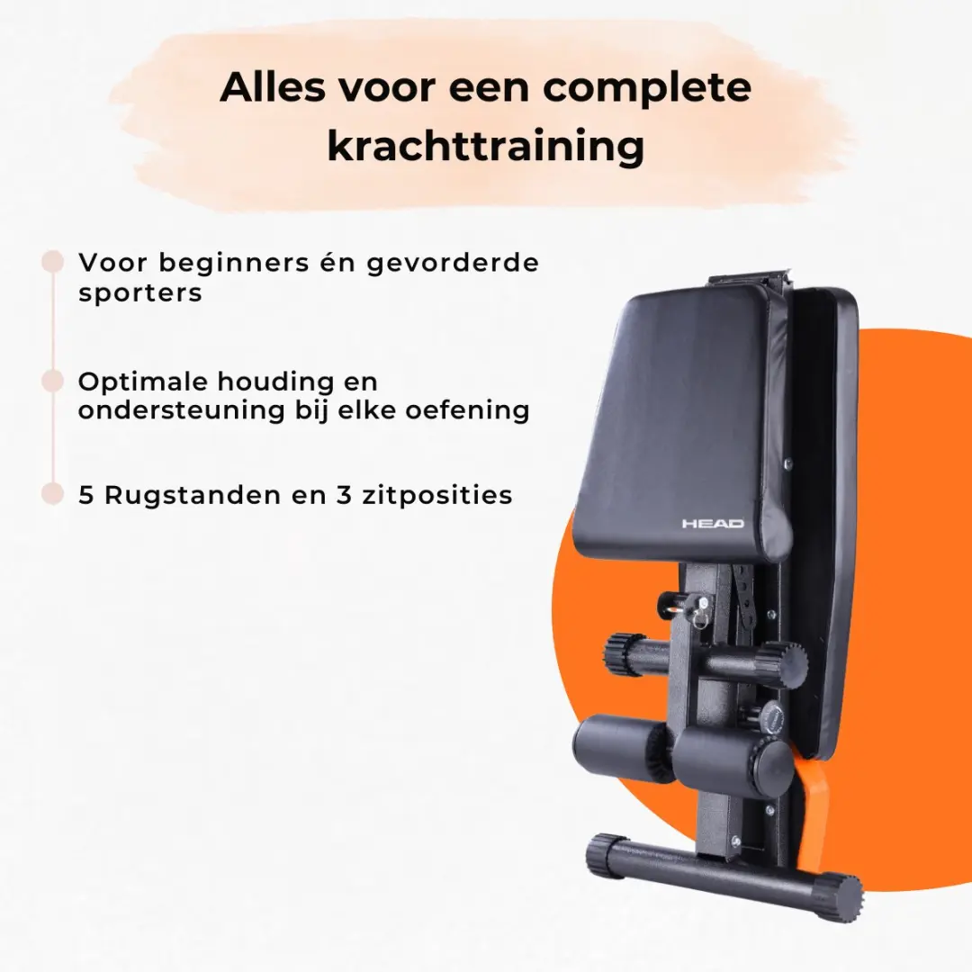 Head HA369 Verstelbare Fitnessbank - Zwart/Oranje