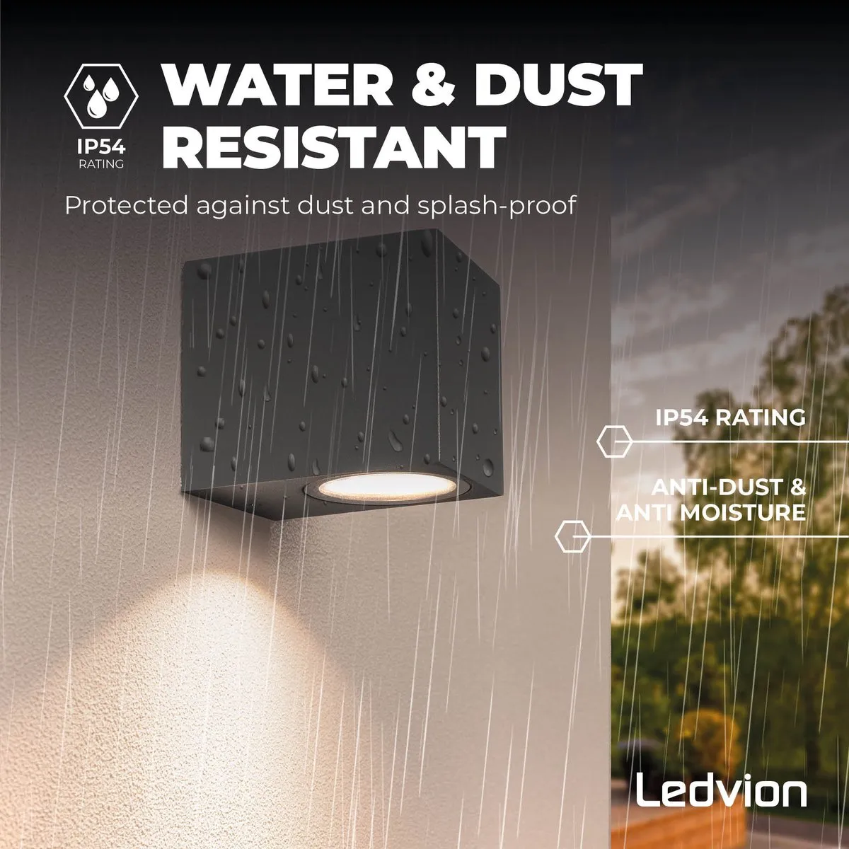 LEDVION Wandlamp Dimbaar 2x0.5W 2700K Antraciet - IP54