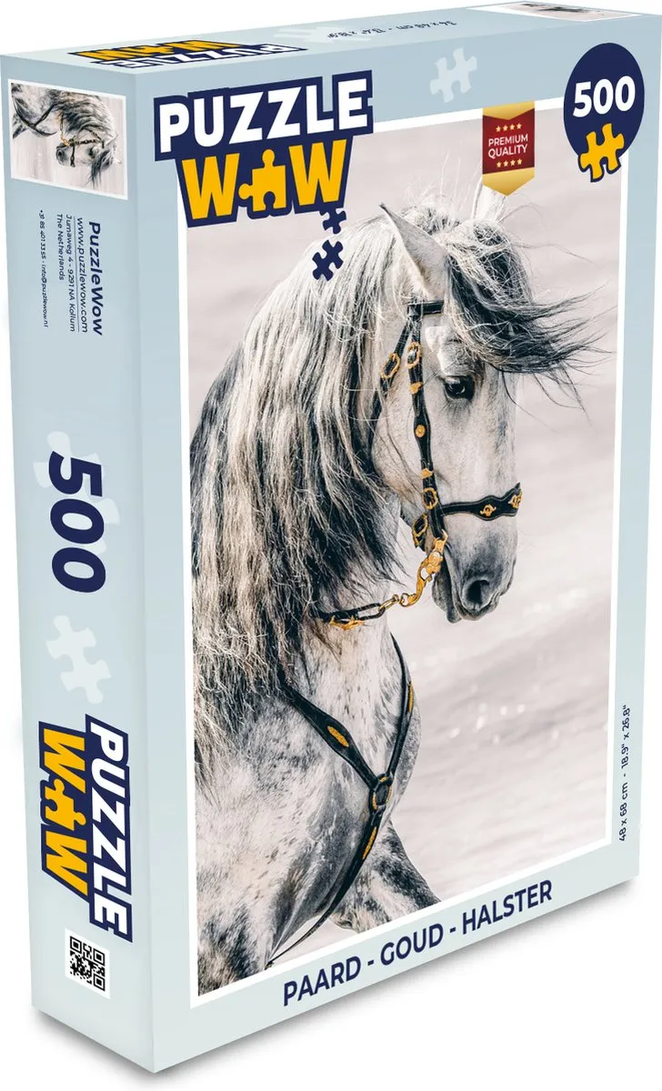 PuzzleWow Paard Halster Legpuzzel 500 Stuks - Multicolor