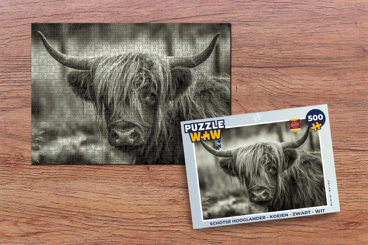 PuzzleWow Schotse Hooglander Legpuzzel 500 Stuks - Multicolor