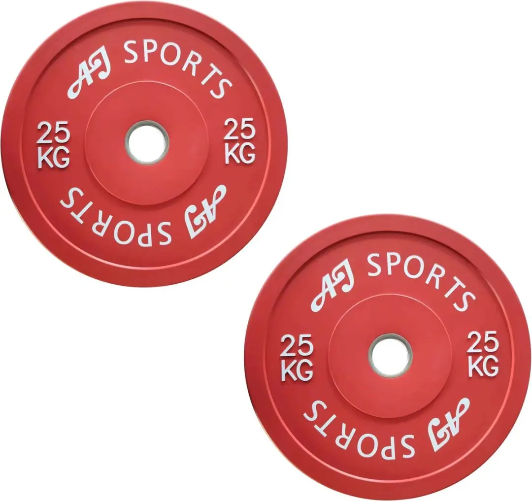 AJ-Sports Olympische Halterschijven Rubber 25 kg 2 stuks