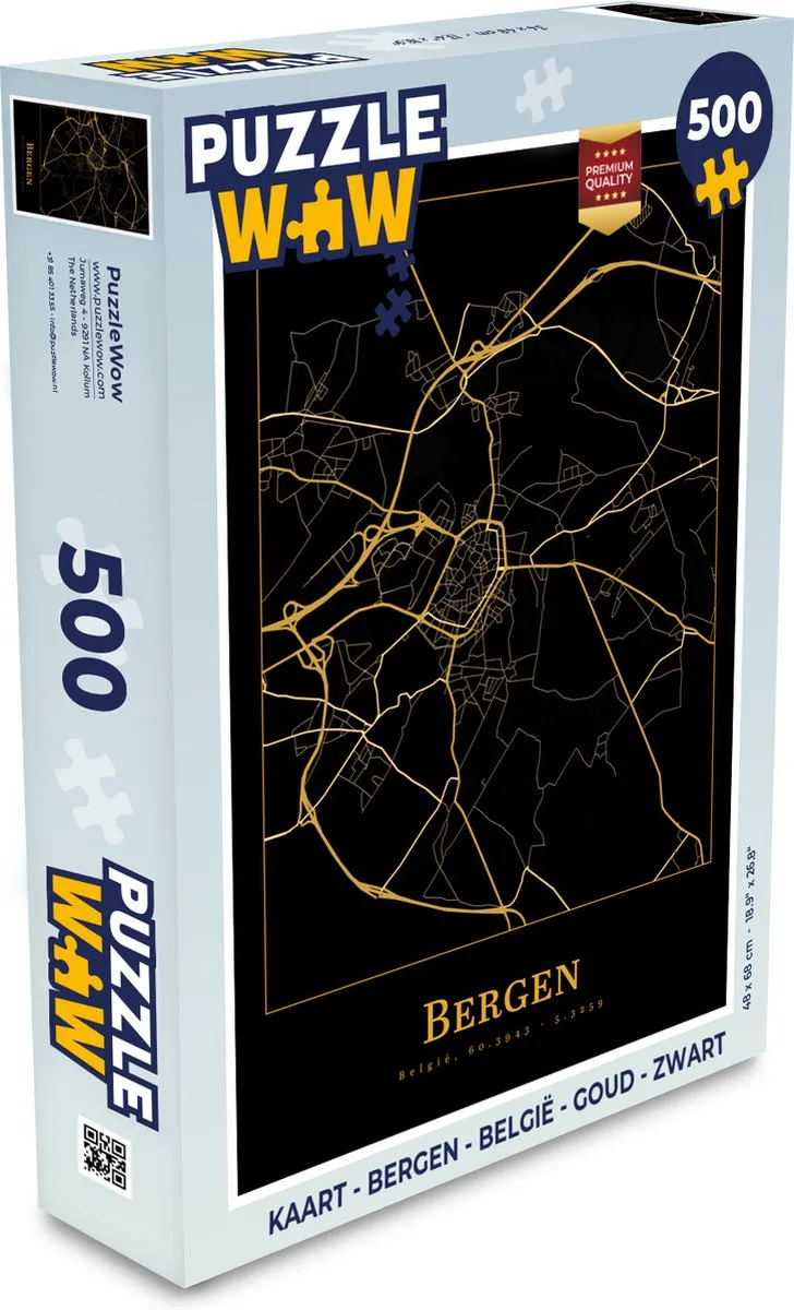 PuzzleWow Bergen Legpuzzel 500 Stuks - Goud/Zwart