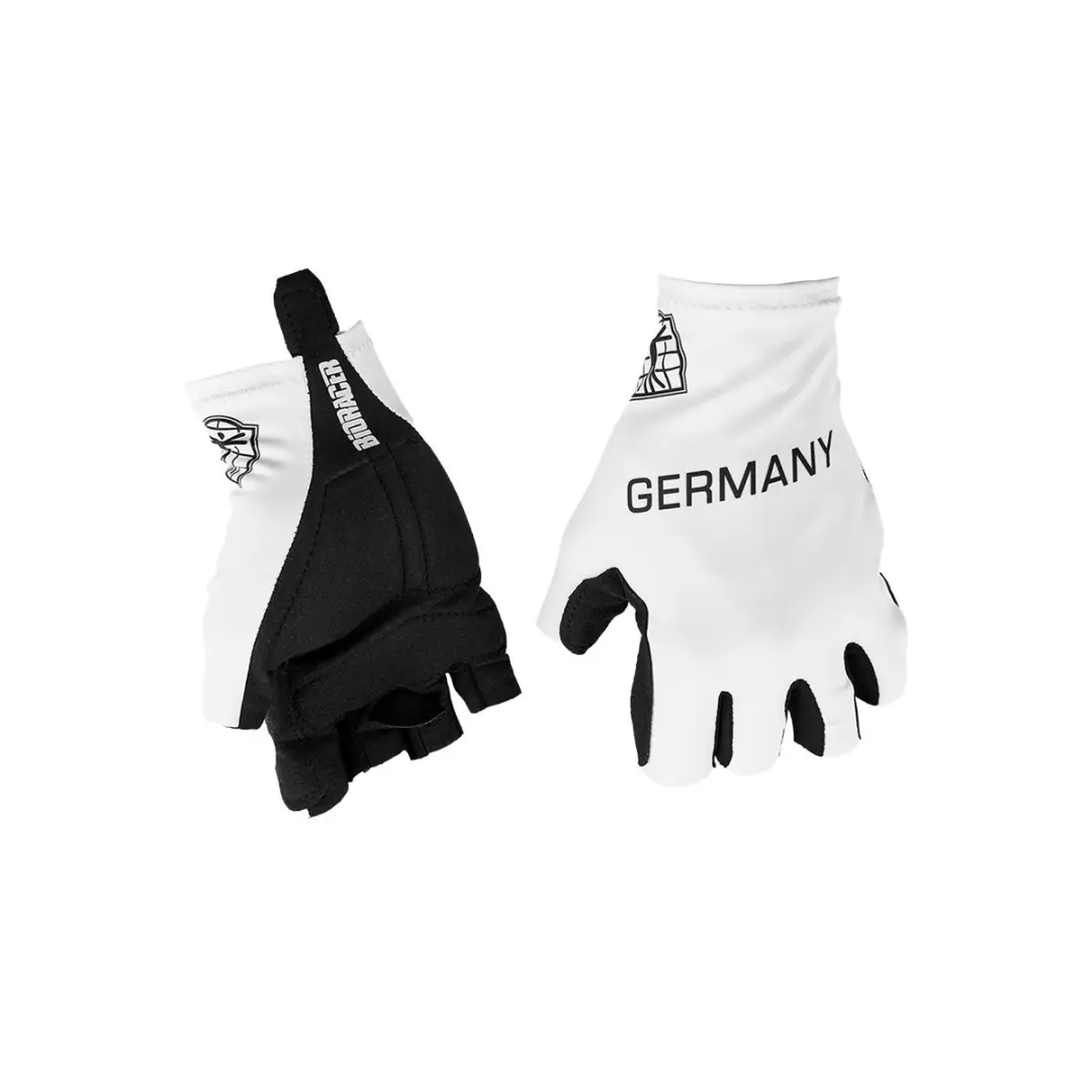 BIORACER Official BDR Fietshandschoenen Wit Maat L