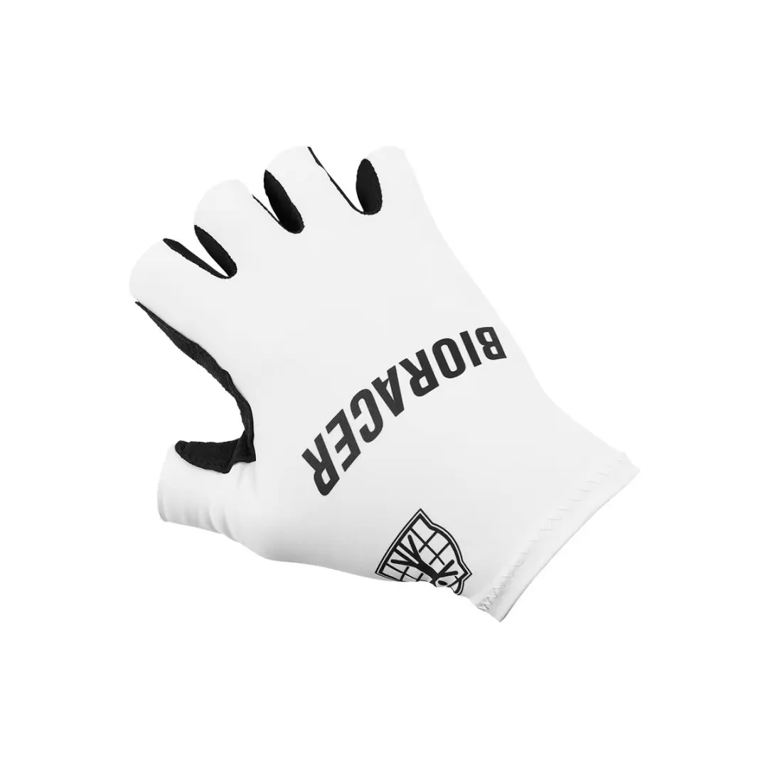 BIORACER Official BDR Fietshandschoenen Wit Maat L