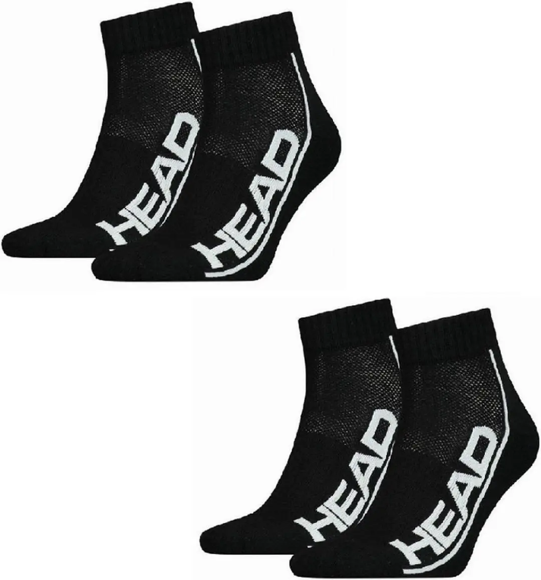 Black And White Head 2p Stripe Quarter Socks