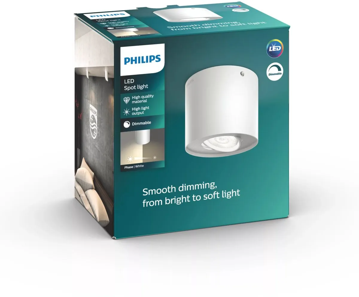 Philips Phase Opbouwspot 1-lichts - Wit