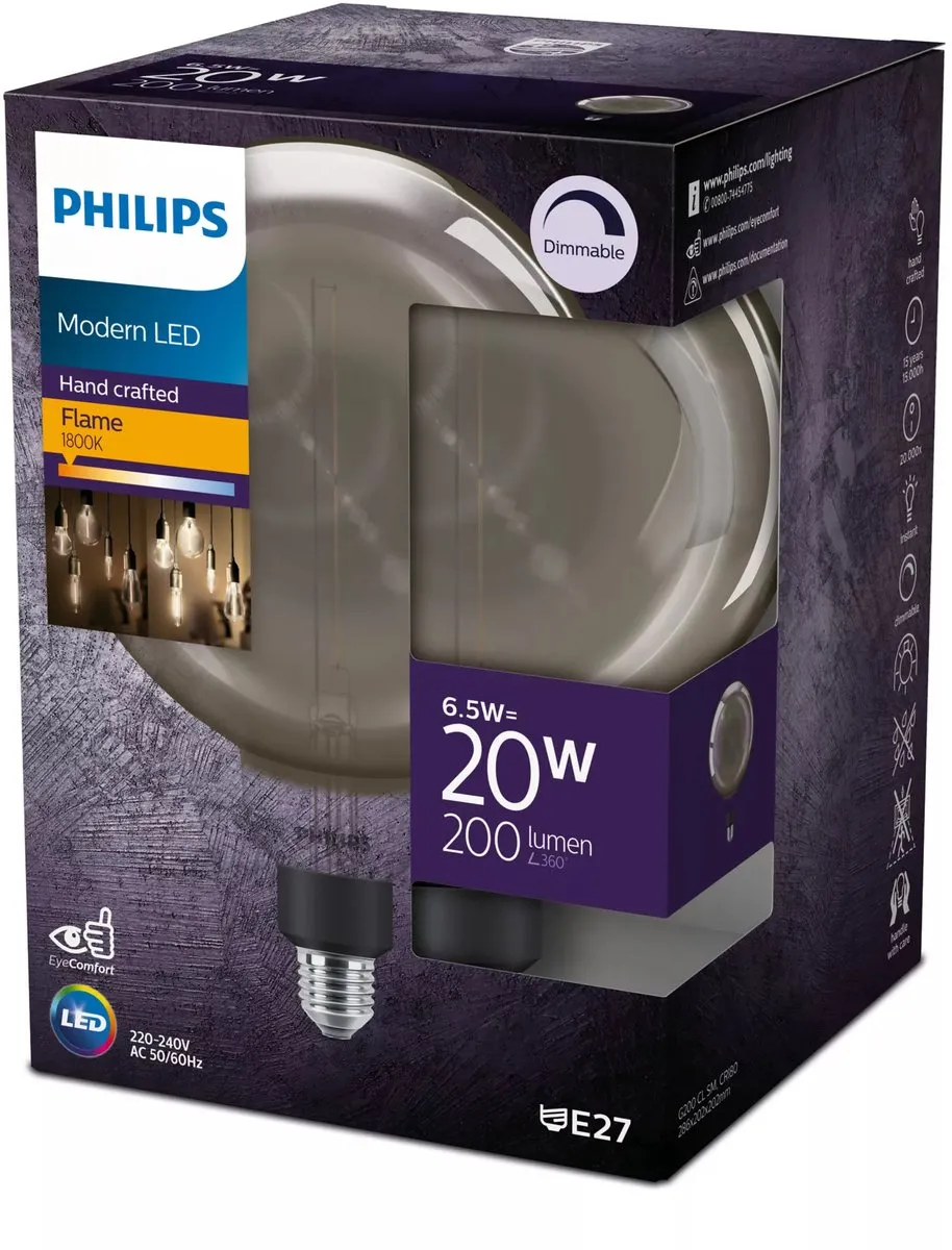 Philips LED Giant Rookglas E27 25W - Warm wit 1800K