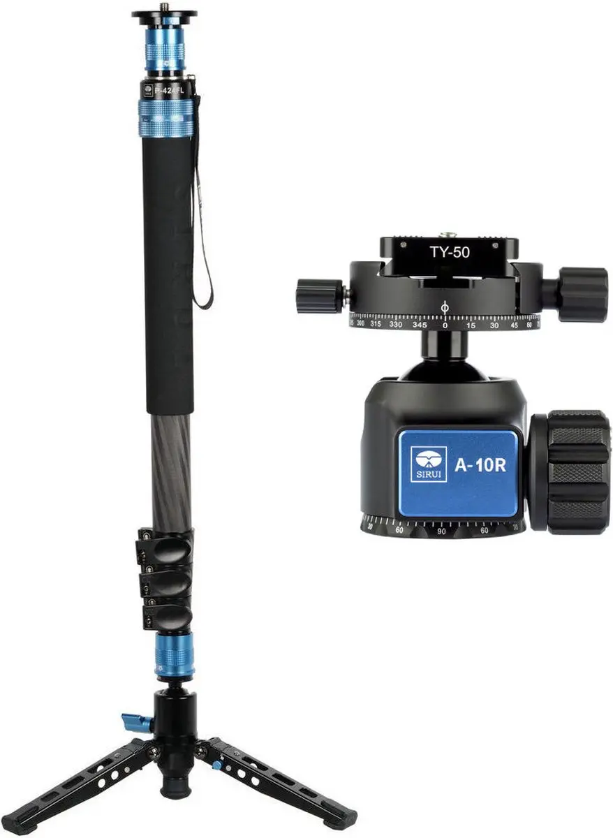 Sirui P-424FL Carbon Monopod + VH-10 Videokop