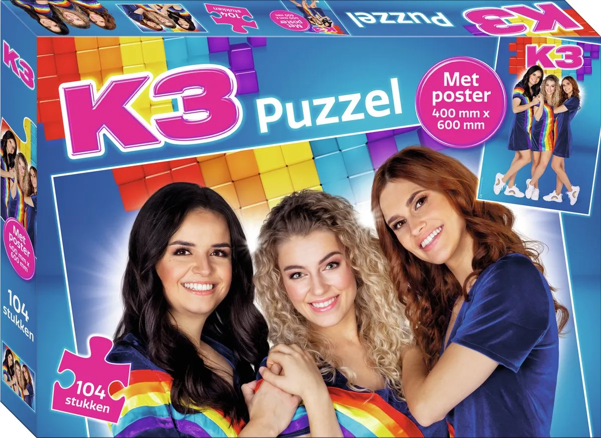 K3 Puzzel 104 Stuks - 30,5x21,5cm - Multicolor