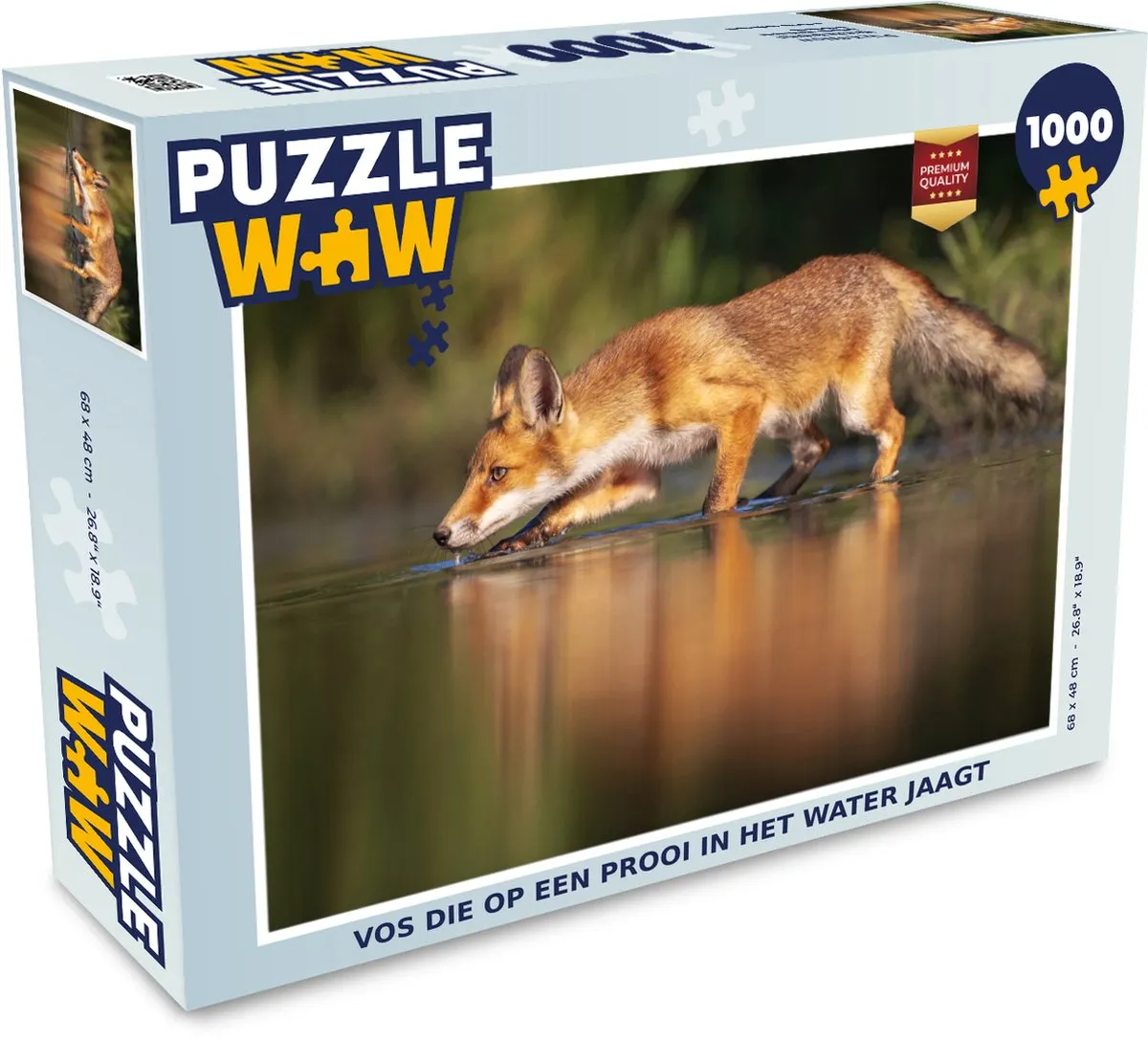 PuzzleWow Vos Jagen Water Legpuzzel 1000 Stuks - Multicolor