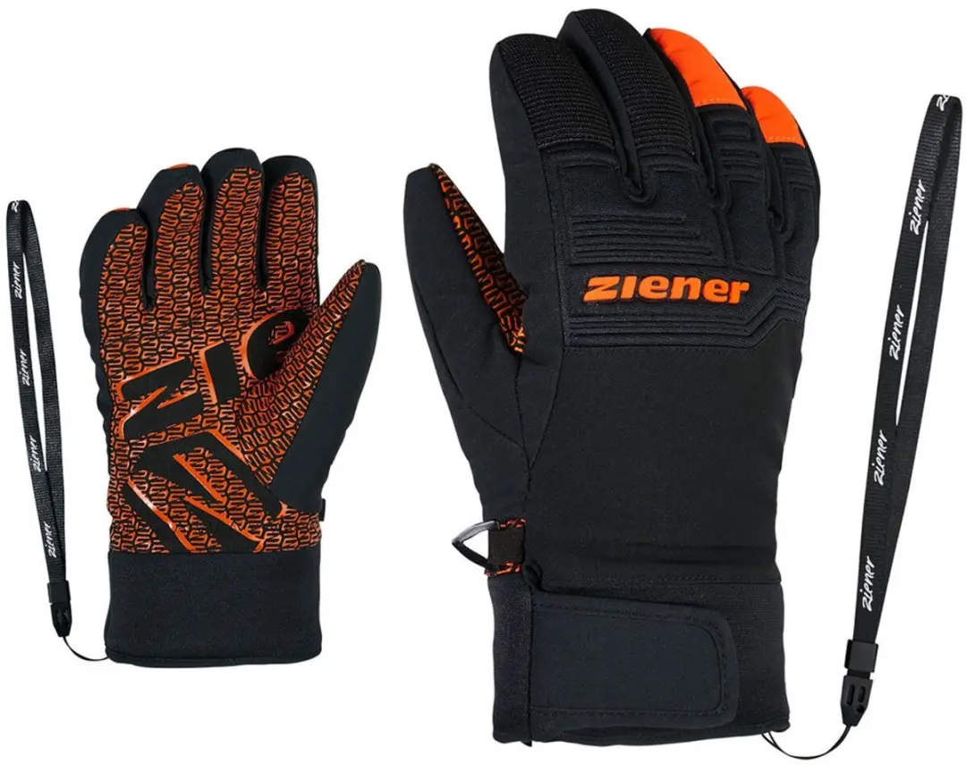 Ziener Lanus As Handschoenen Oranje,Zwart 11 Years Jongens,Meisjes