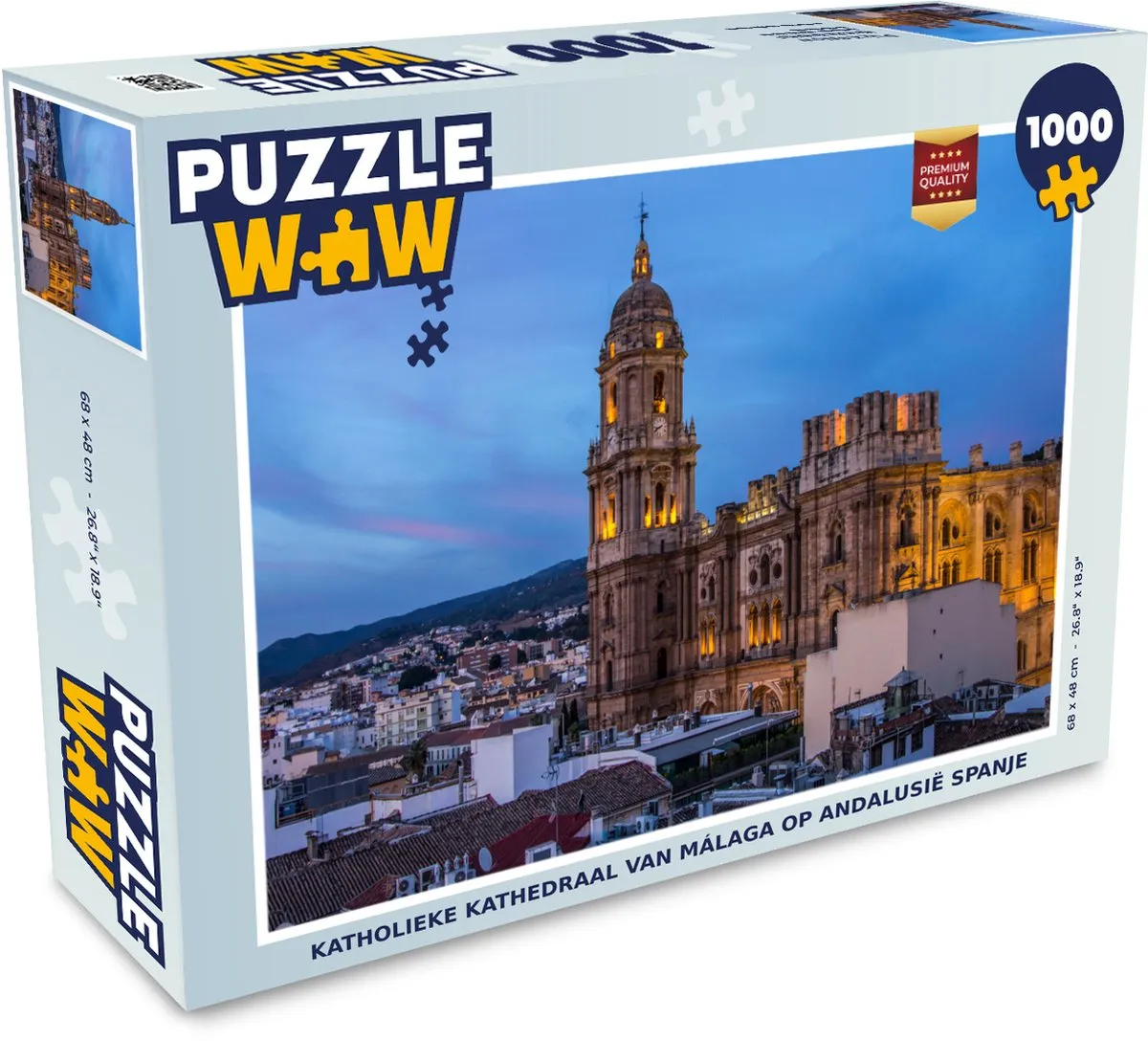 PuzzleWow Legpuzzel Katholieke Kathedraal Málaga 1000 Stuks - Multicolor