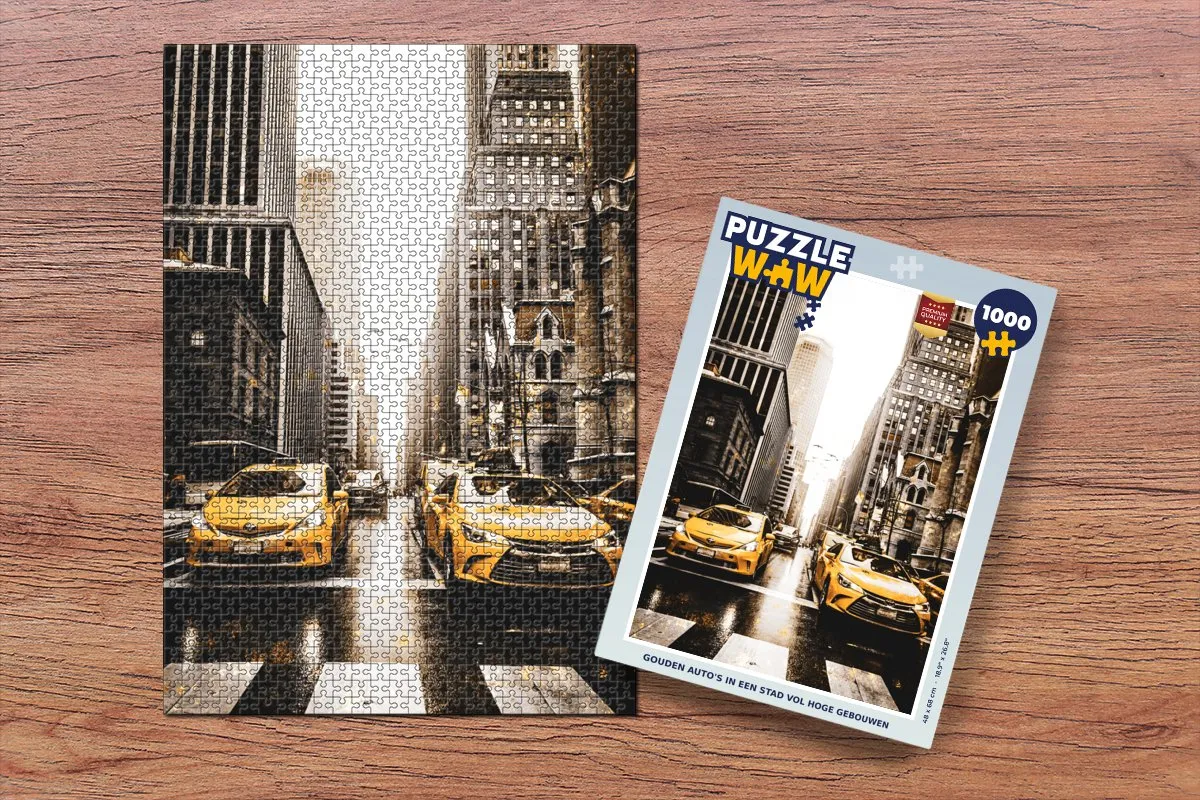 PuzzleWow Taxi's New York Legpuzzel 1000 Stuks - Multicolor