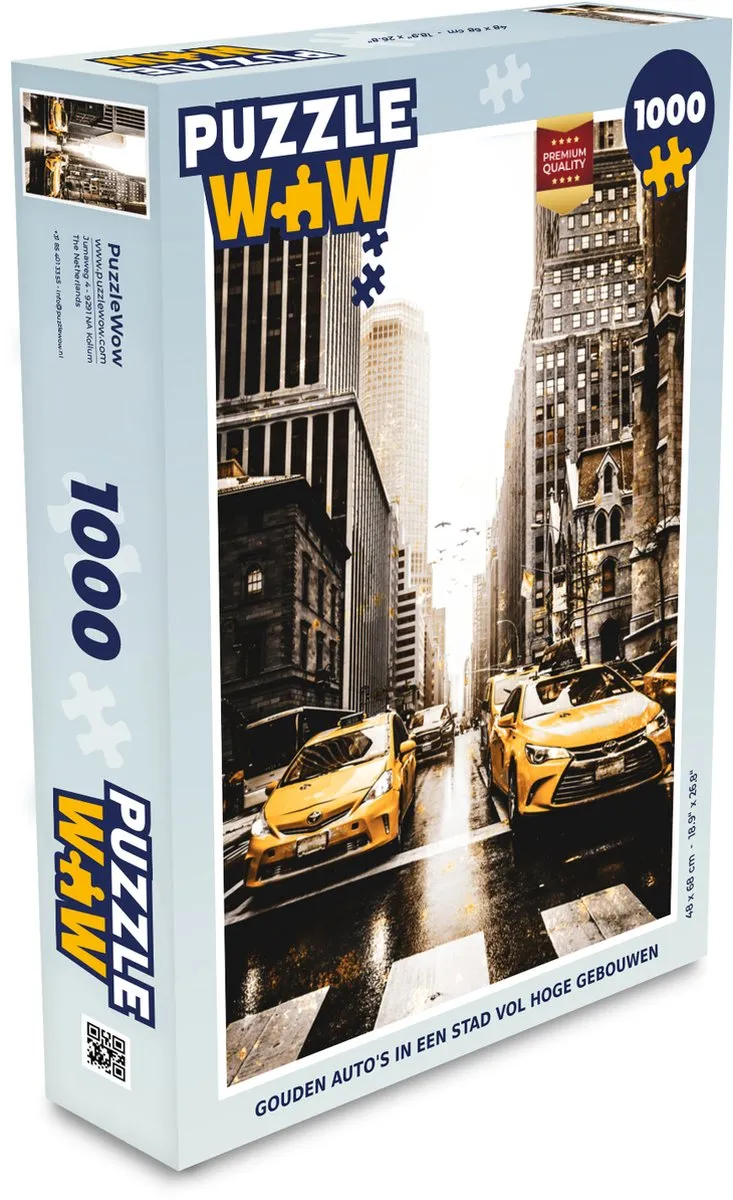 PuzzleWow Taxi's New York Legpuzzel 1000 Stuks - Multicolor