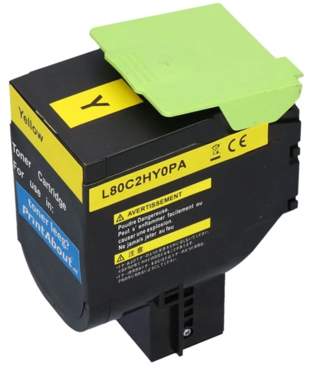 PrintAbout Lexmark 80C2HY0 Toner Geel - 3.300 Stuks