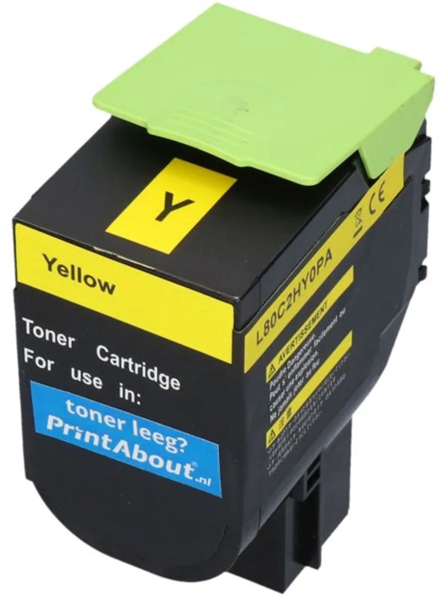 PrintAbout Lexmark 80C2HY0 Toner Geel - 3.300 Stuks