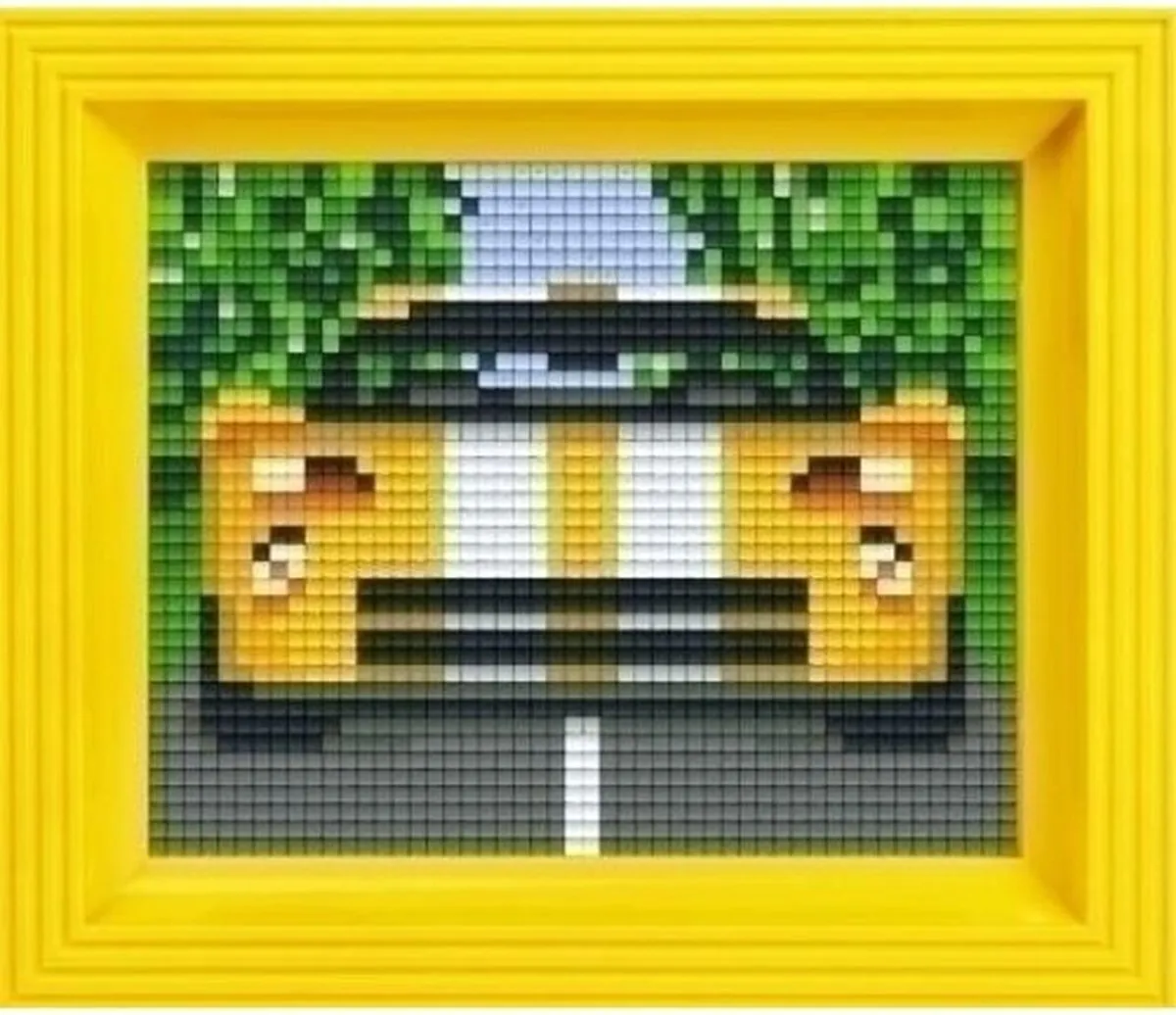 Pixel Gele Raceauto Hobby Geschenkverpakking