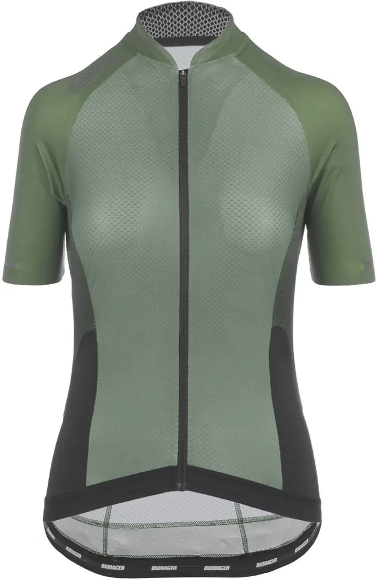 Bioracer Sprinter Coldblack Fietsshirt Dames - XXL - UV-bescherming - Olijfgroen