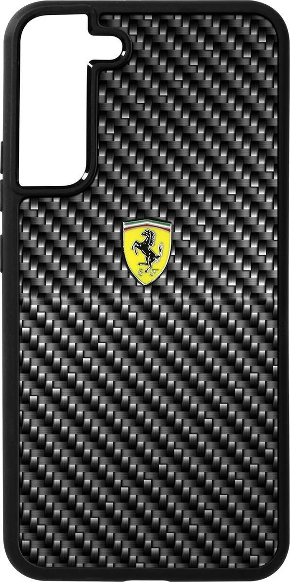 Ferrari Hoesje Samsung Galaxy S22+ - Effen Zwart Carbon