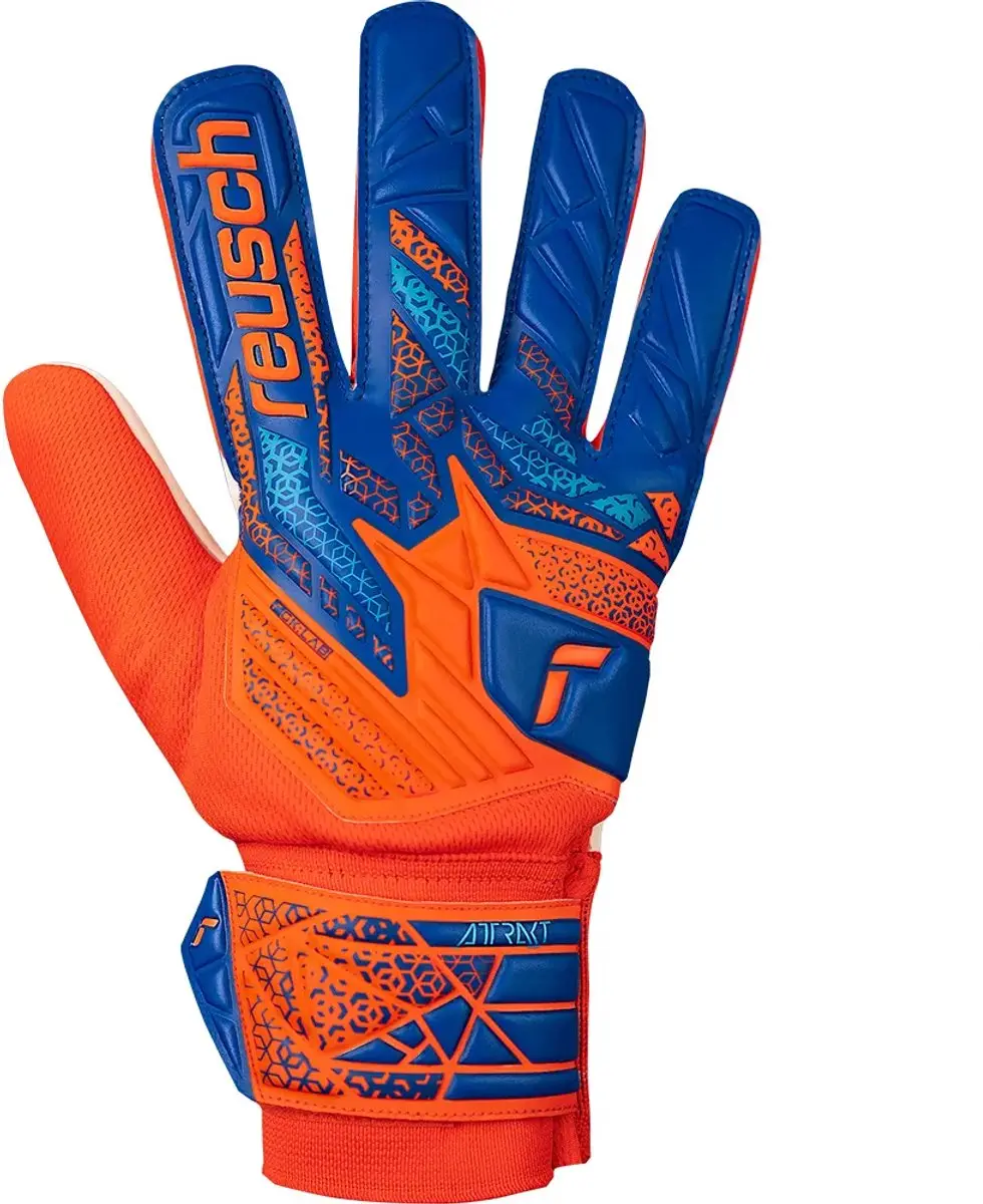 Reusch Attrakt Starter Keepershandschoenen - Oranje/Blauw - Maat 8 - afbeelding 3 van 6