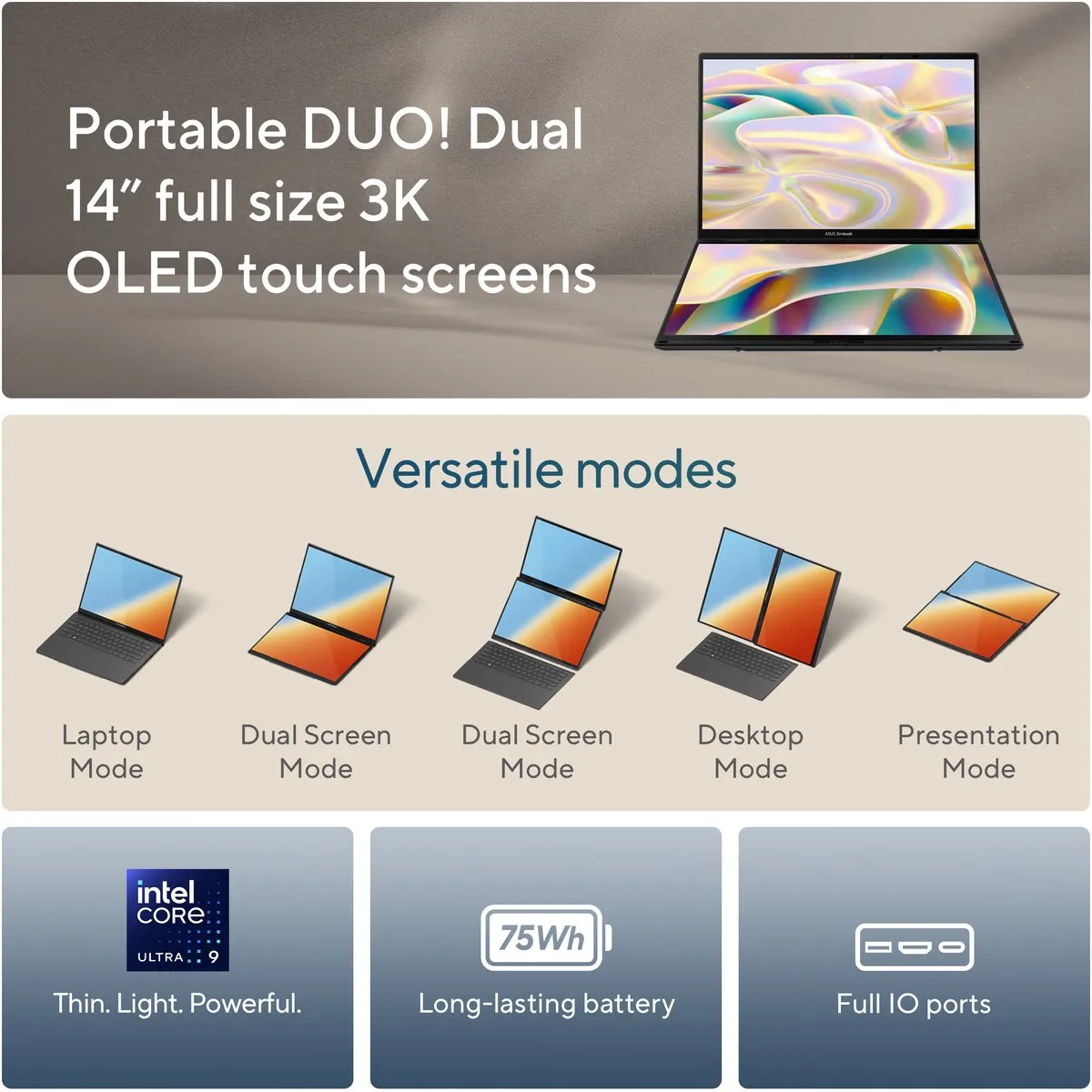 ASUS Zenbook Duo UX8406CA-PZ032W 2-in-1 Laptop - 14 inch