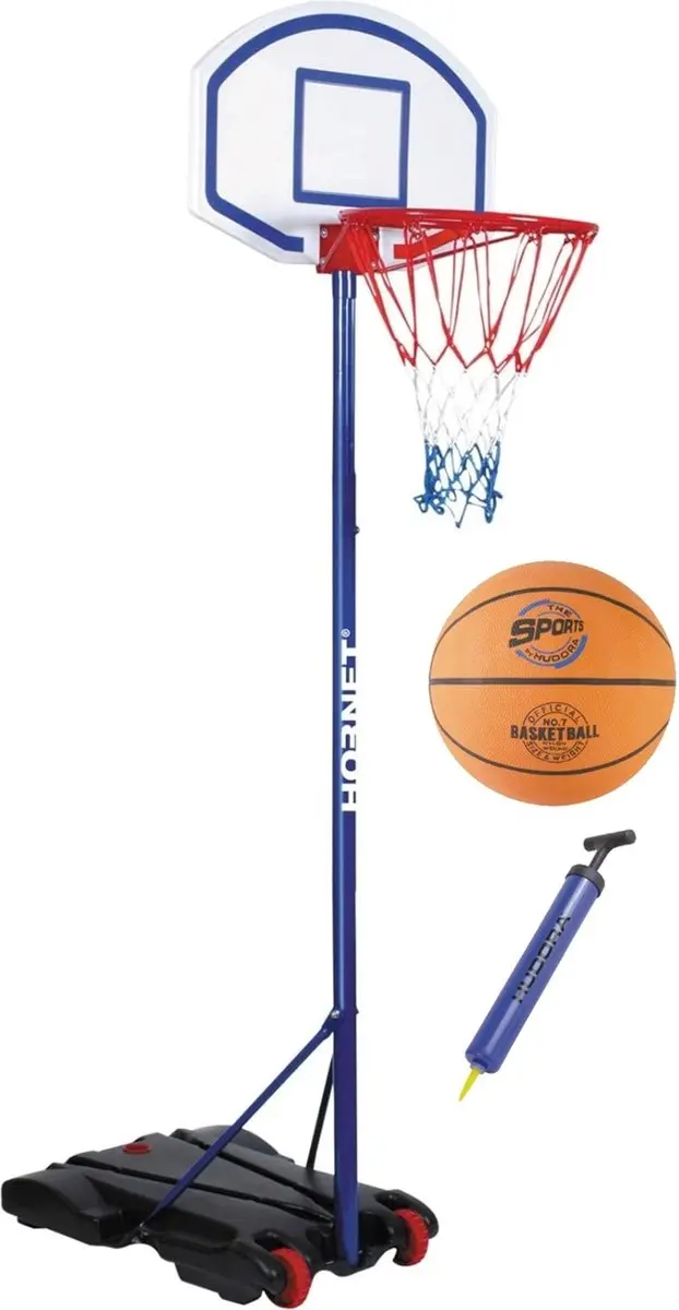 3-delig set Hornet 205 Basketbal Stand + Basketbal + Kogelpomp