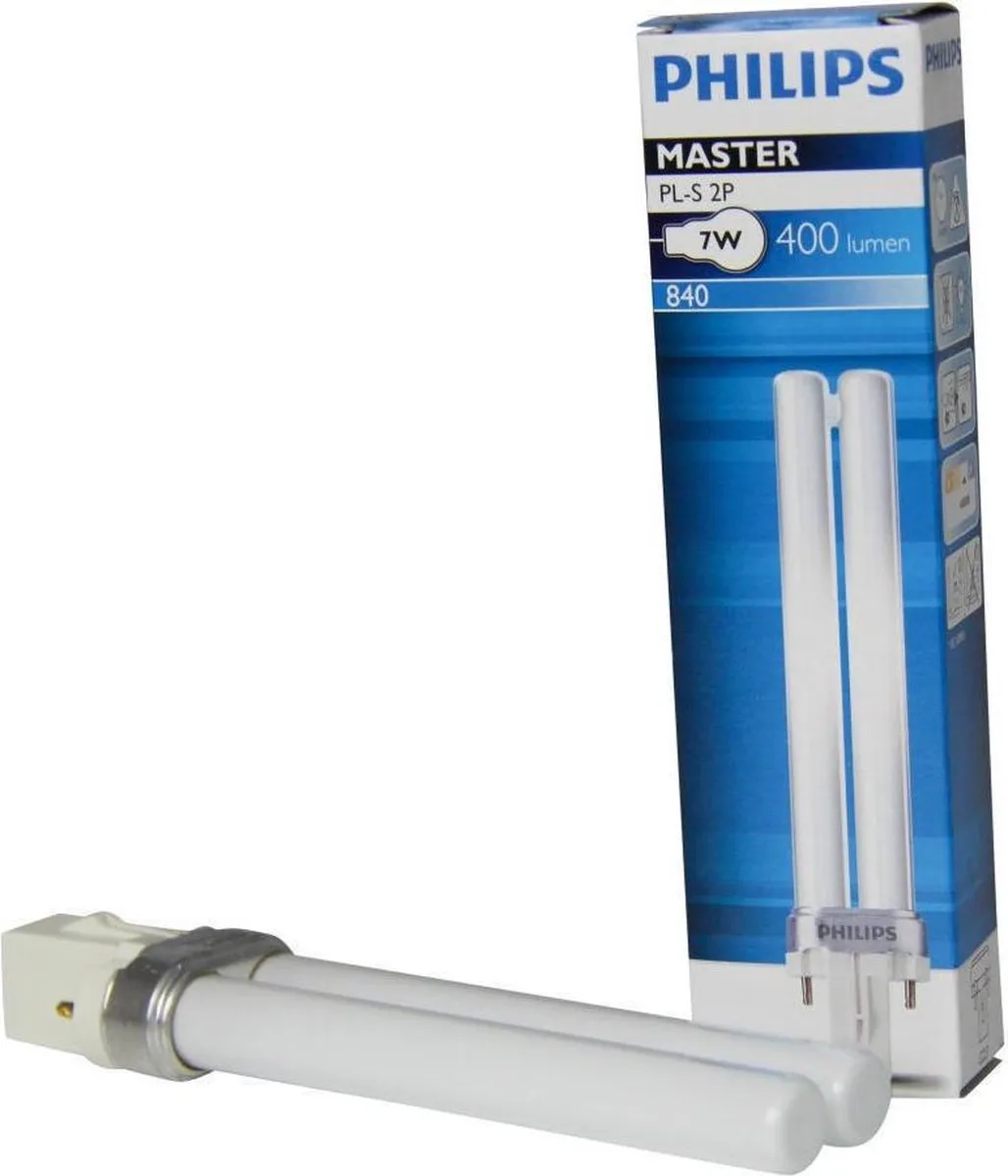 Philips MASTER PL-S 2P 7W 840 Rookglas - Koel Wit