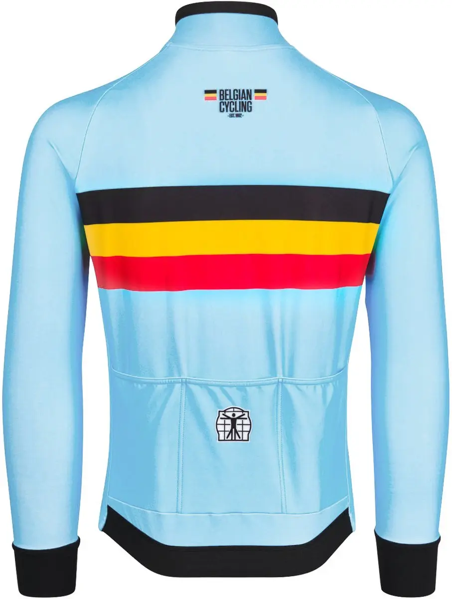 Bioracer Team België 2023 Icon Fietsshirt Lange Mouwen Tempest Thermal - Blauw M