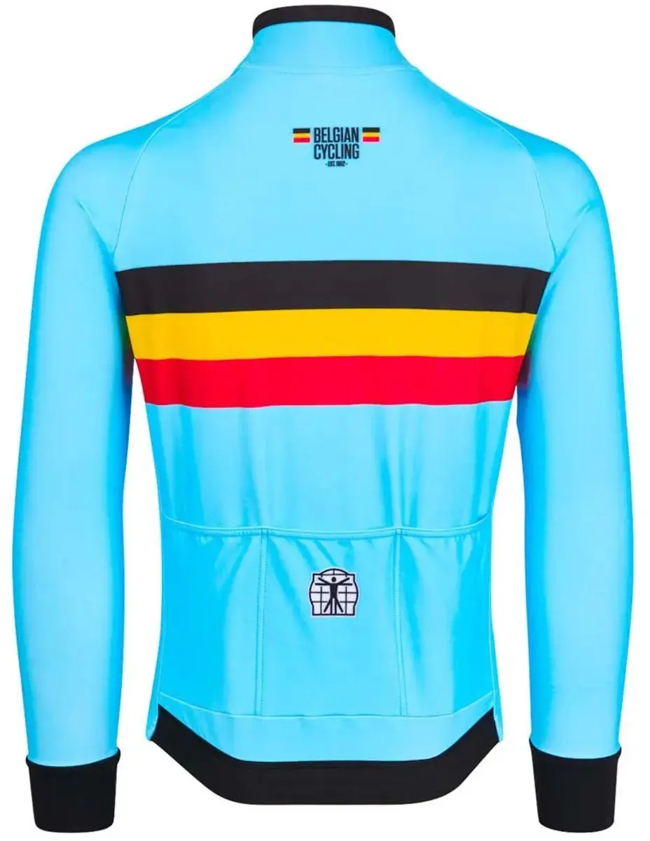 Bioracer Team België 2023 Icon Fietsshirt Lange Mouwen Tempest Thermal - Blauw M