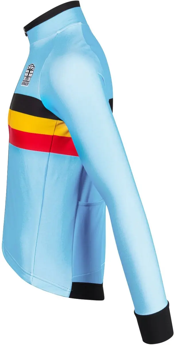 Bioracer Team België 2023 Icon Fietsshirt Lange Mouwen Tempest Thermal - Blauw M