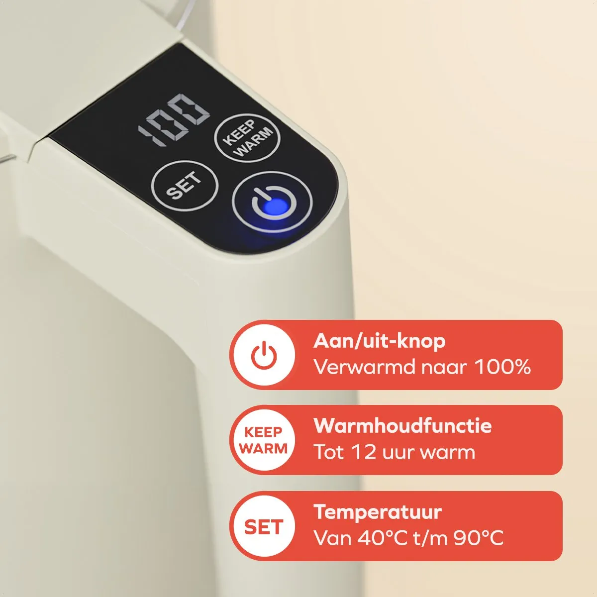 KitchenBrothers KB1004185 Waterkoker 1.7L - 2200W - Beige