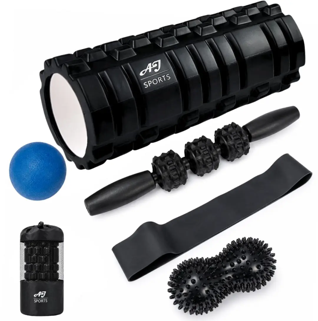AJ-Sports Foam roller set 5 delig + GRATIS Weerstandsband