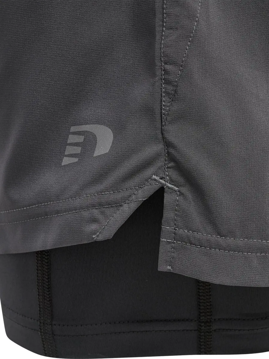 Newline 2-in-1 Running Short Dames - donkergrijs