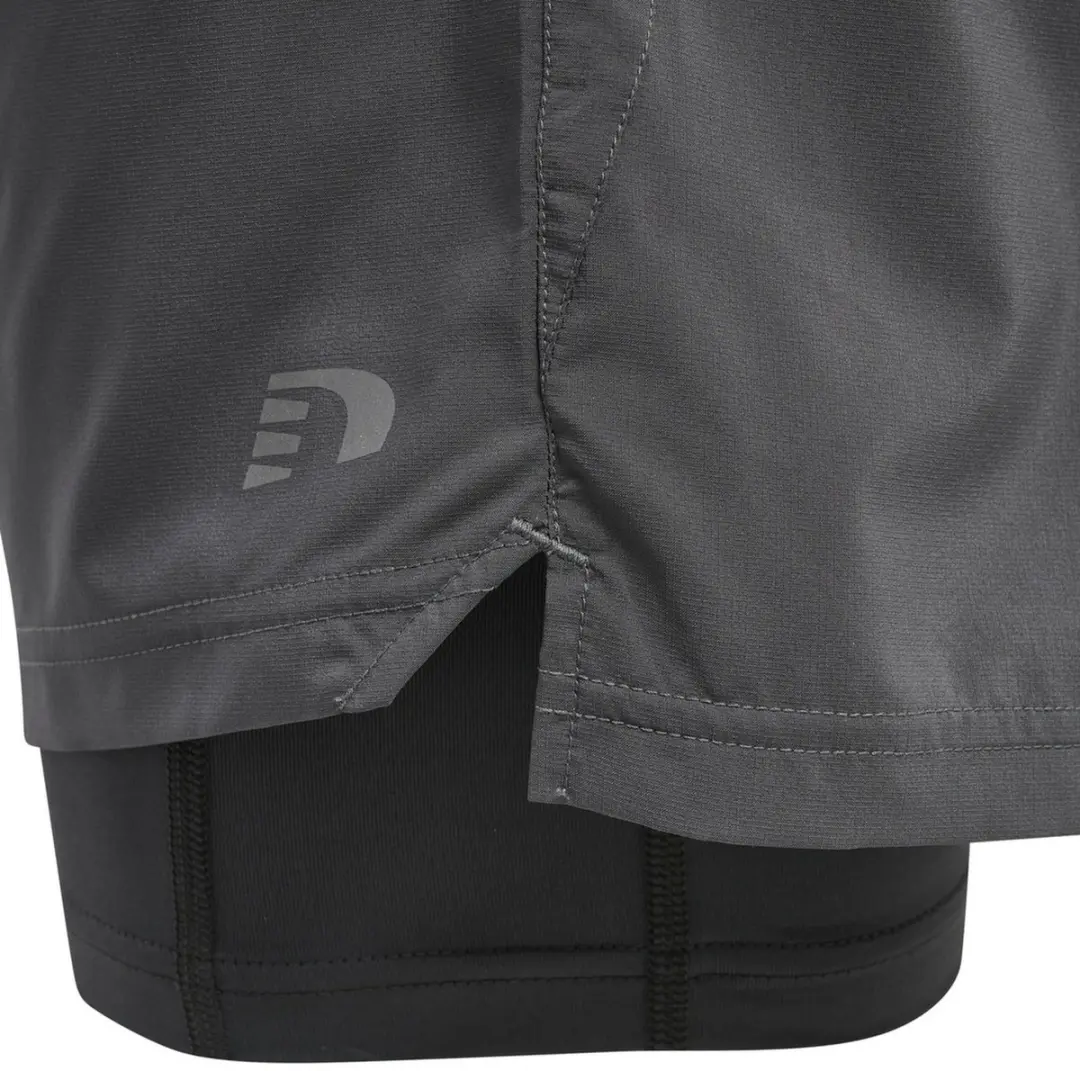 Newline 2-in-1 Running Short Dames - donkergrijs
