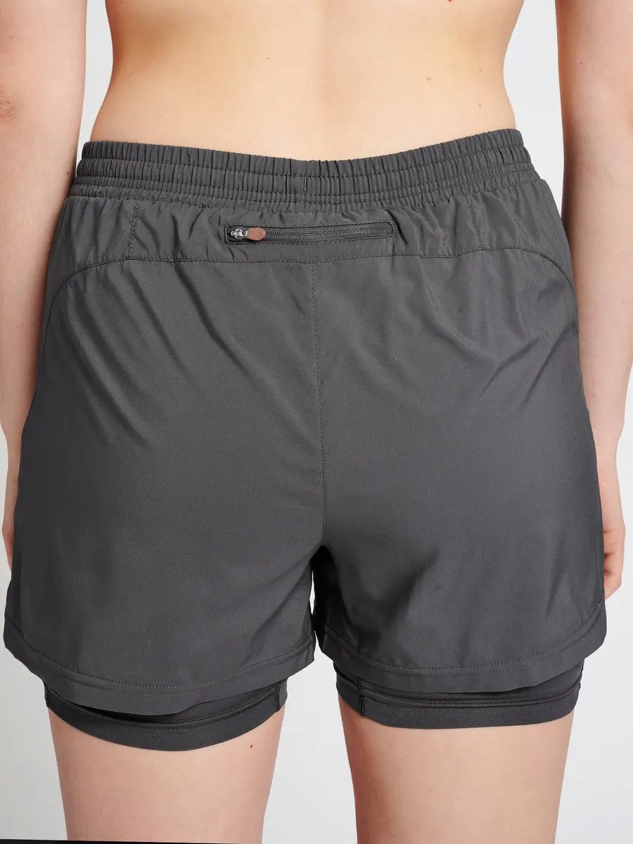 Newline 2-in-1 Running Short Dames - donkergrijs