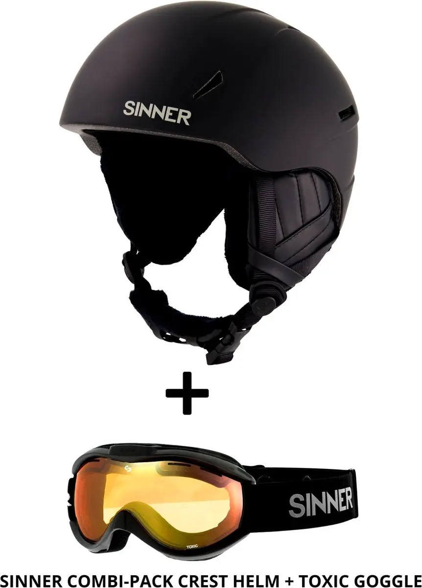 SINNER Combi-Pack (Skihelm Crest+ Goggle Toxic) Unisex
